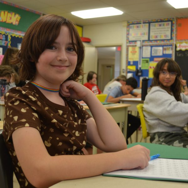 female student at desk