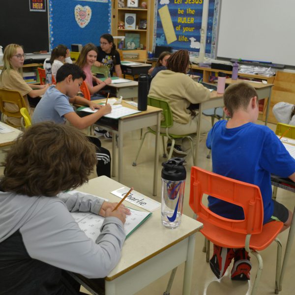 students working on math problems