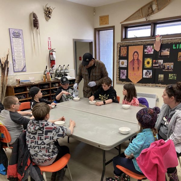 Students in the Indigenous room