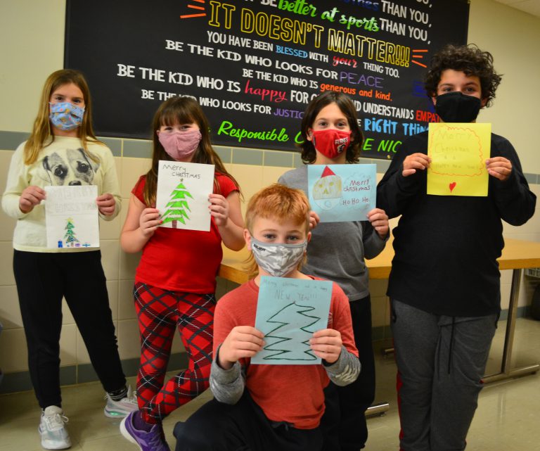 Our Lady of Lourdes students with cards