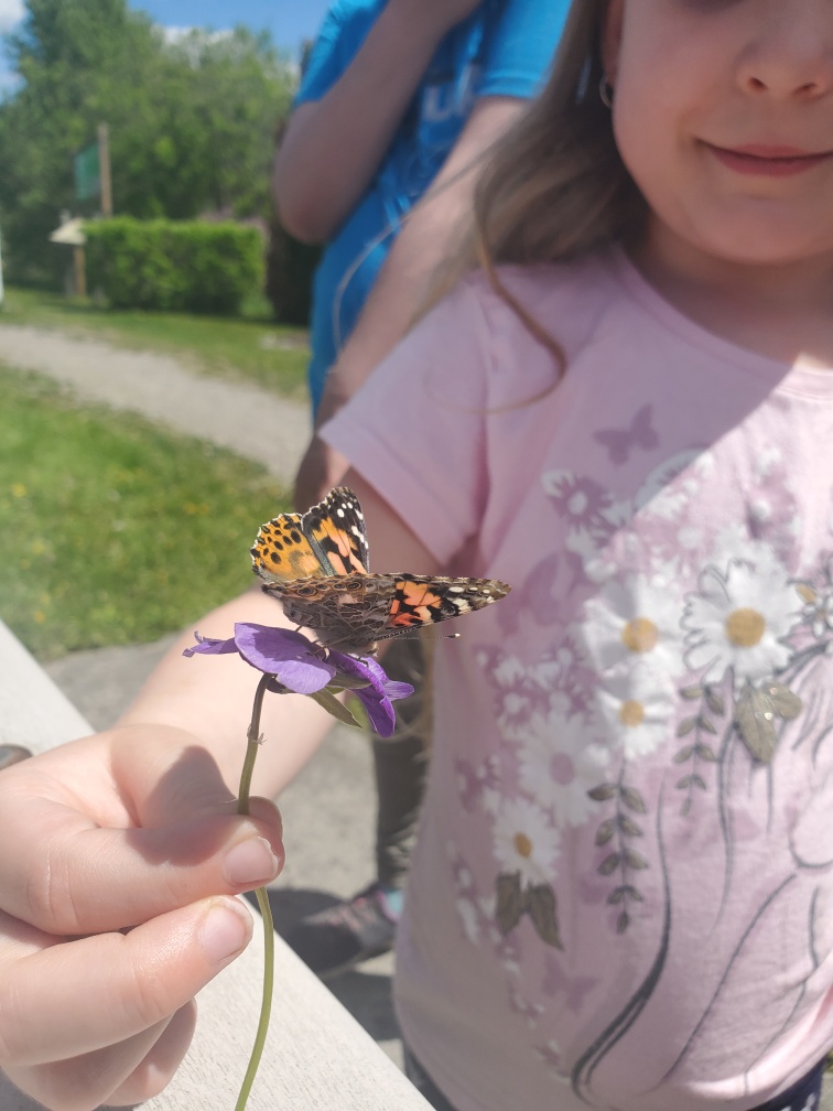 student with butterfly