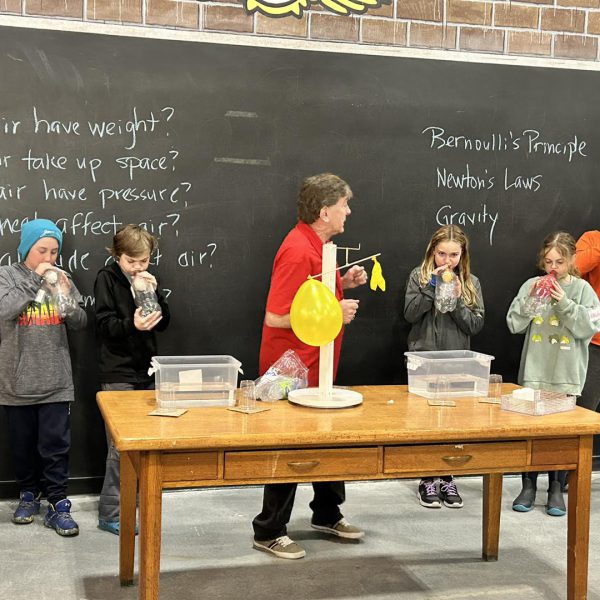 Students at the Bushplane Museum and Science Centre