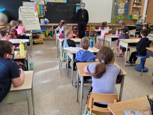 Bishop speaks to Grade 3 students