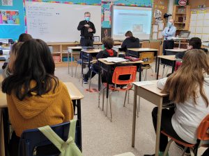 Bishop speaks to Grade 8 students