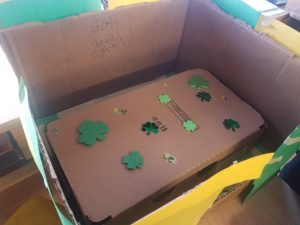 leprechaun trap built out of cardboard
