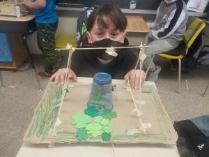 student shows leprechaun trap