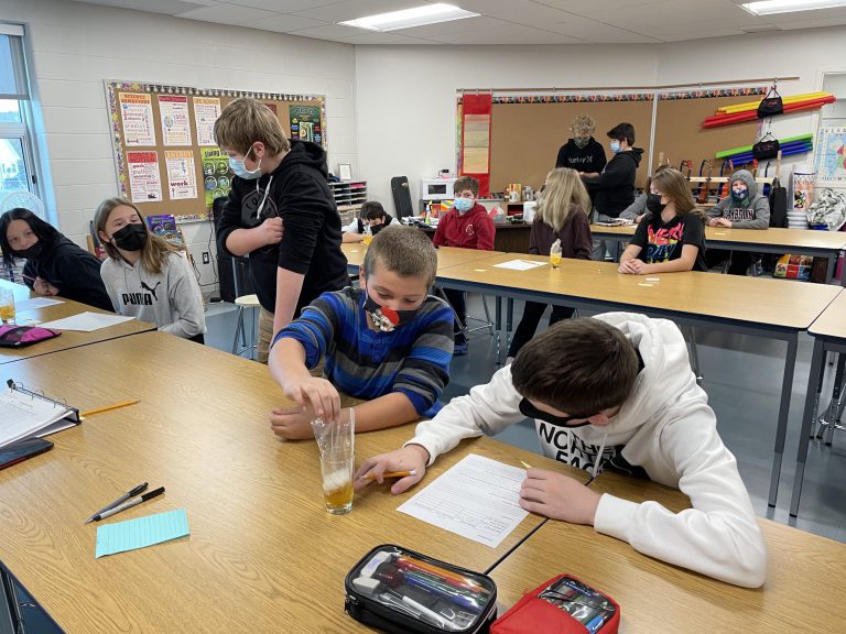 students doing experiments