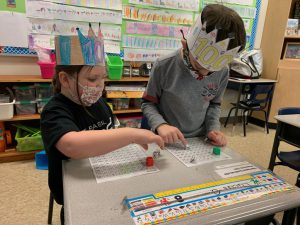 students doing crafts