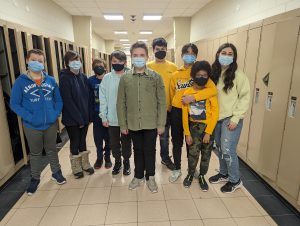 students in the hall