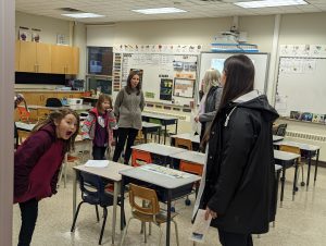 Teacher and parents in discussion