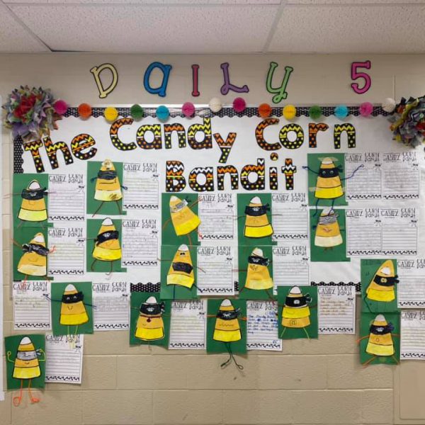 Candy Corn Bandit bulletin board