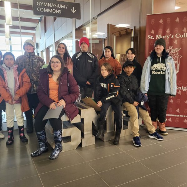 Intermediate students in the lobby of St. Mary's College