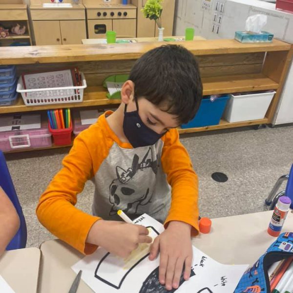 boy drawing the bandit