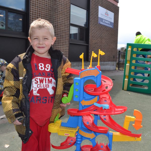 Kindergarten student in play area