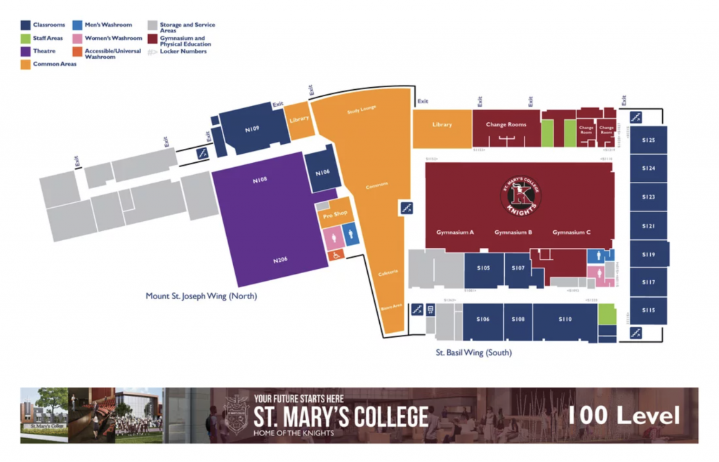 St. Mary's College Map - Level 1