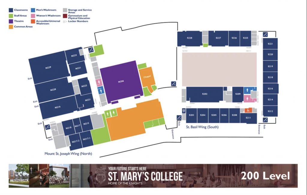 St. Mary's College Map - Level 2