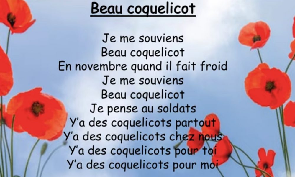 lyrics of song Beau coquelicot