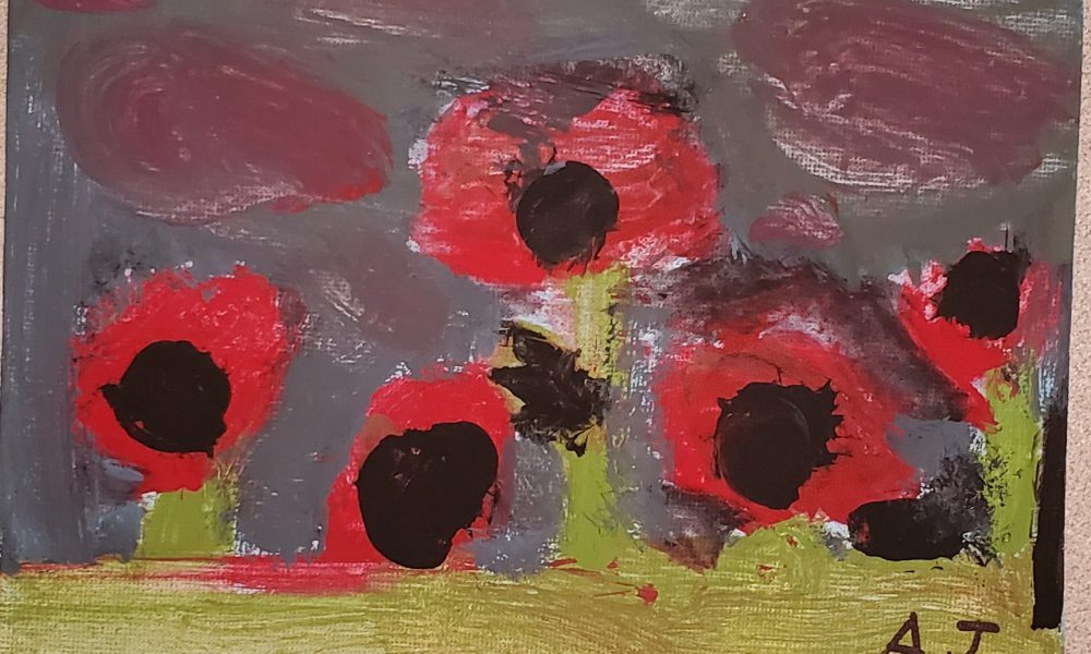 poppies on canvas artwork