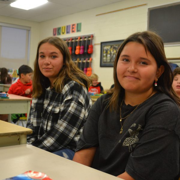 two students at their desk