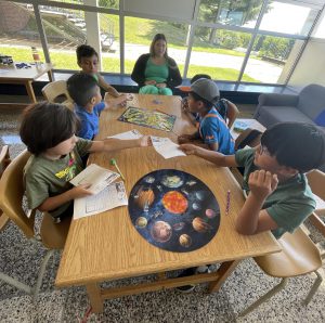 students learning about space