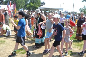 St. Paul students dancing at Indigenous Day Pow Wow