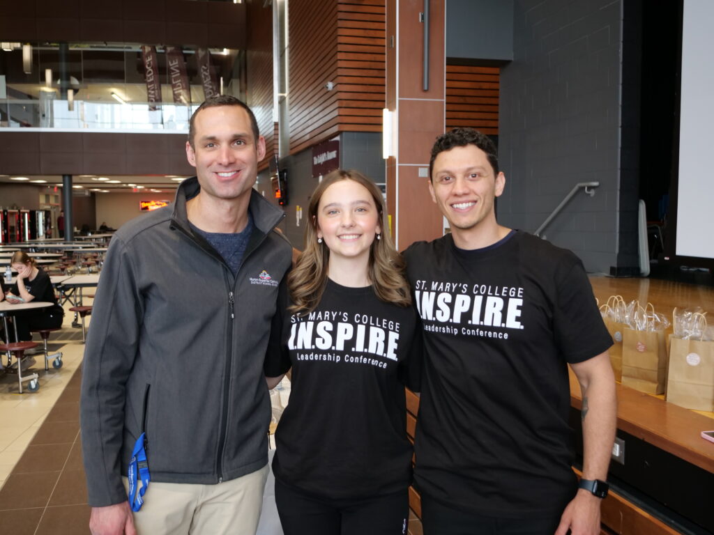 Director of Education Fil Lettieri, Kenzie Garson and Sam Demma